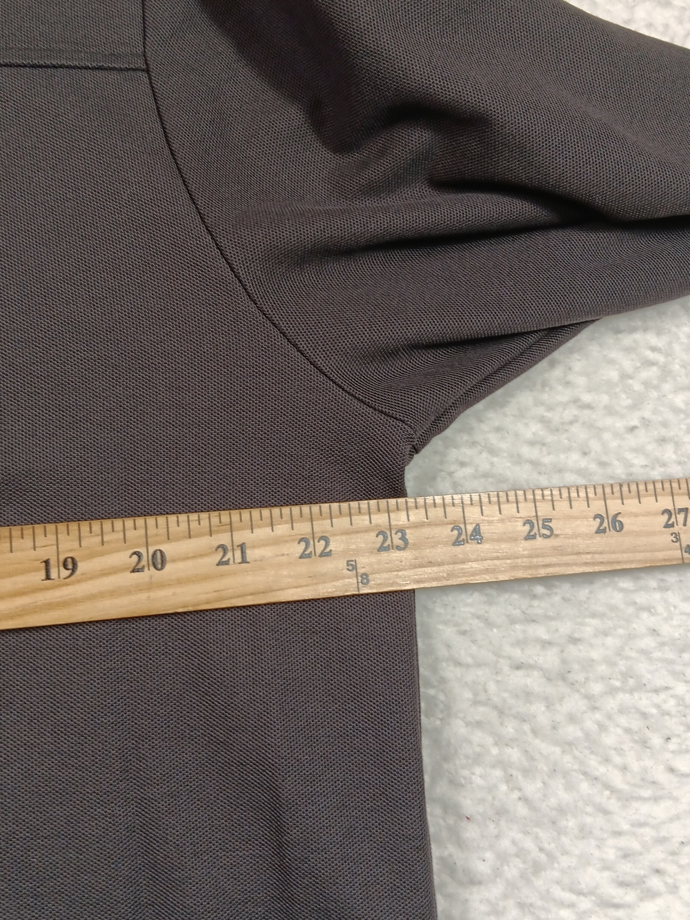 Criquet Shirt Mens XL Gray Long Sleeve Polo Pique Pocket Pima Cotton Golf Office - Picture 9 of 11